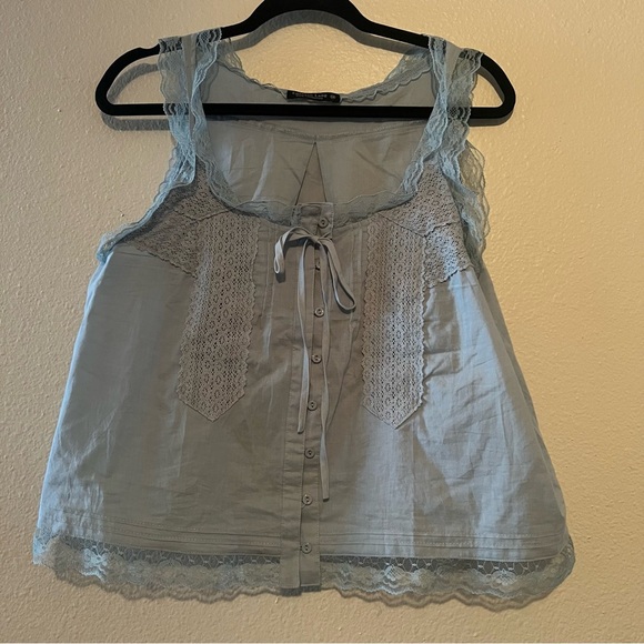 Emerson Lang Top Women Medium Sleeveless Boho Crochet Lace Summer - Picture 1 of 4